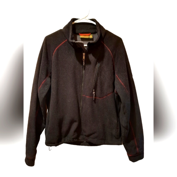 Timberland Black Fleece Zip-Up Lightweight Jacket size Medium - Picture 1 of 12